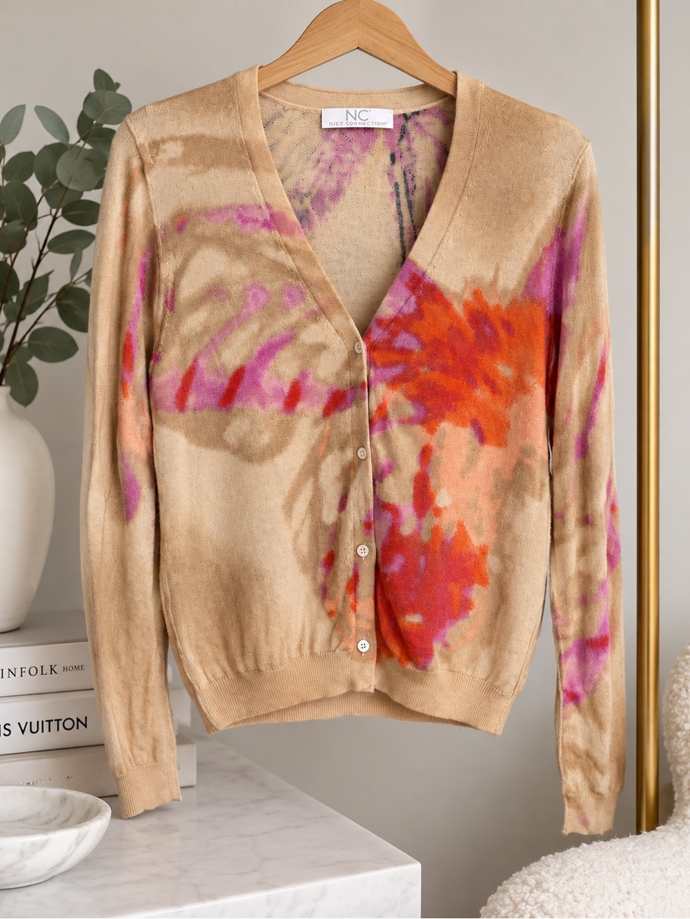 NC Nice Connection Wool Cashmere Butterfly Cardigan Size 40
